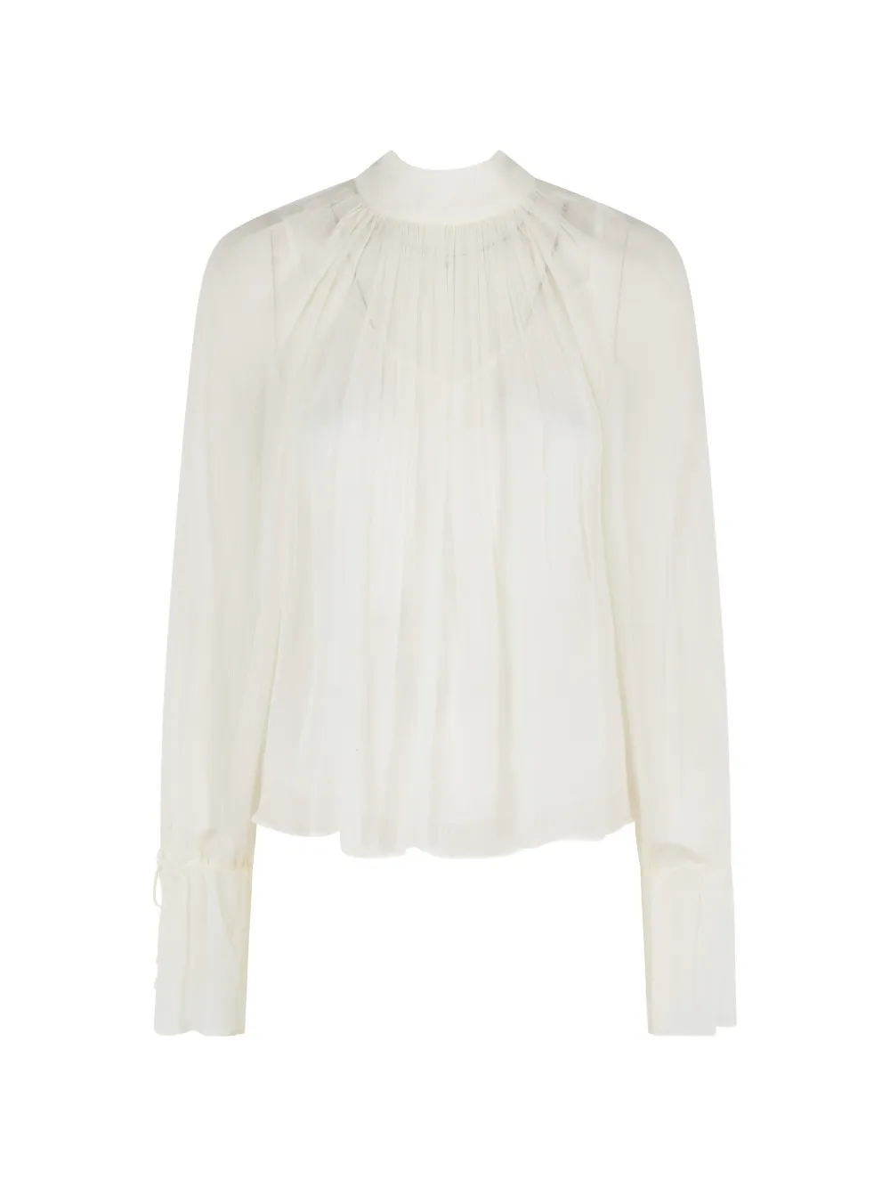 Топ с высоким воротником и завязками Staud, белый
Топ с высоким воротником и завязками Staud, белый