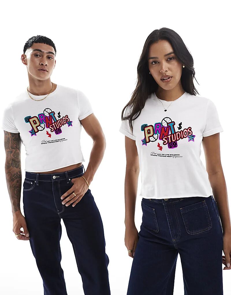 Укороченная футболка PRNT prnt art studios белого цвета
Укороченная футболка PRNT prnt art studios белого цвета