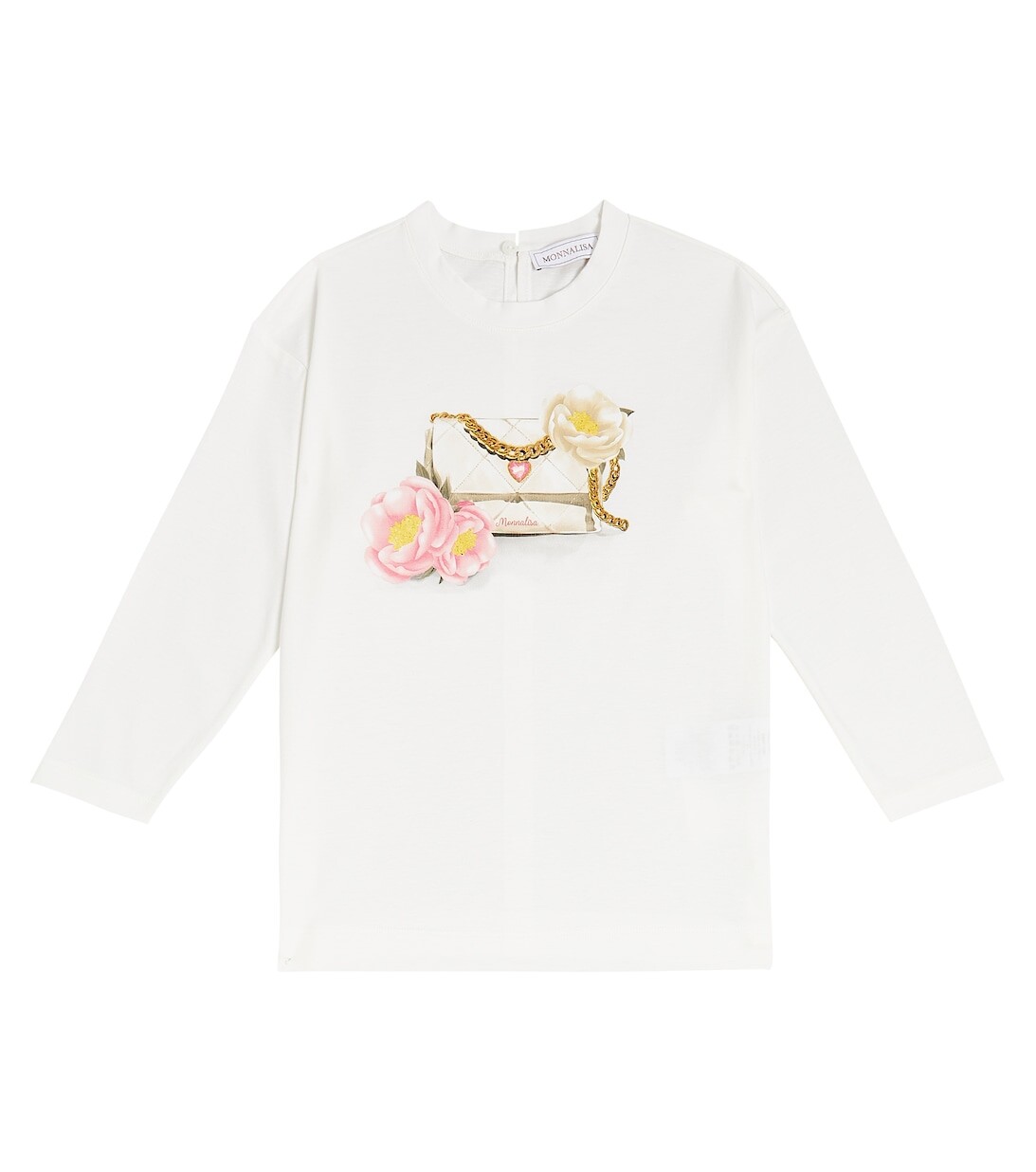 Топ из хлопкового джерси с принтом Monnalisa, белый
Топ из хлопкового джерси с принтом Monnalisa, белый