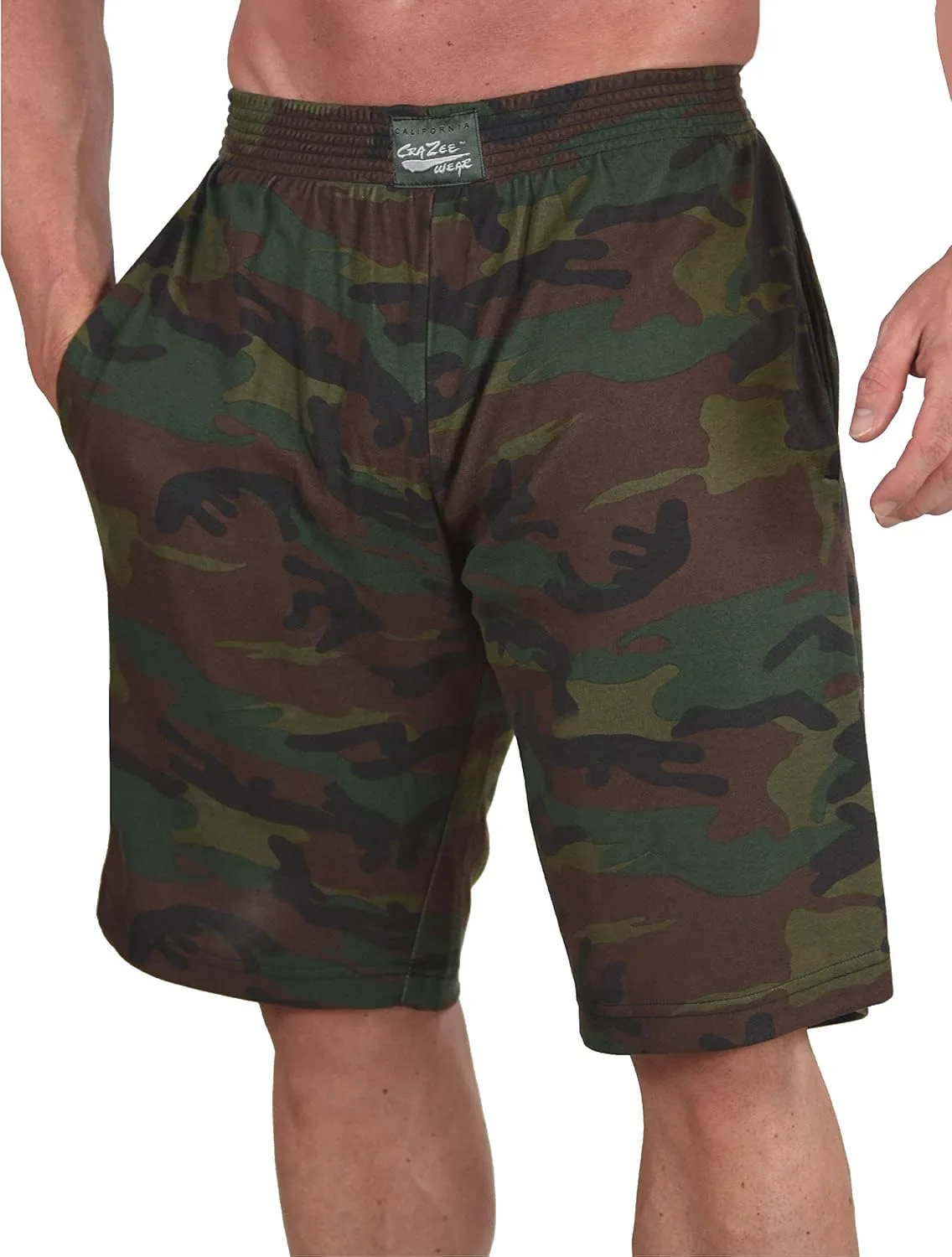 Мужские спортивные шорты для тренировок с эластичным поясом в камуфляжном дизайне Crazee Wear
Мужские спортивные шорты для тренировок с эластичным поясом в камуфляжном дизайне Crazee Wear