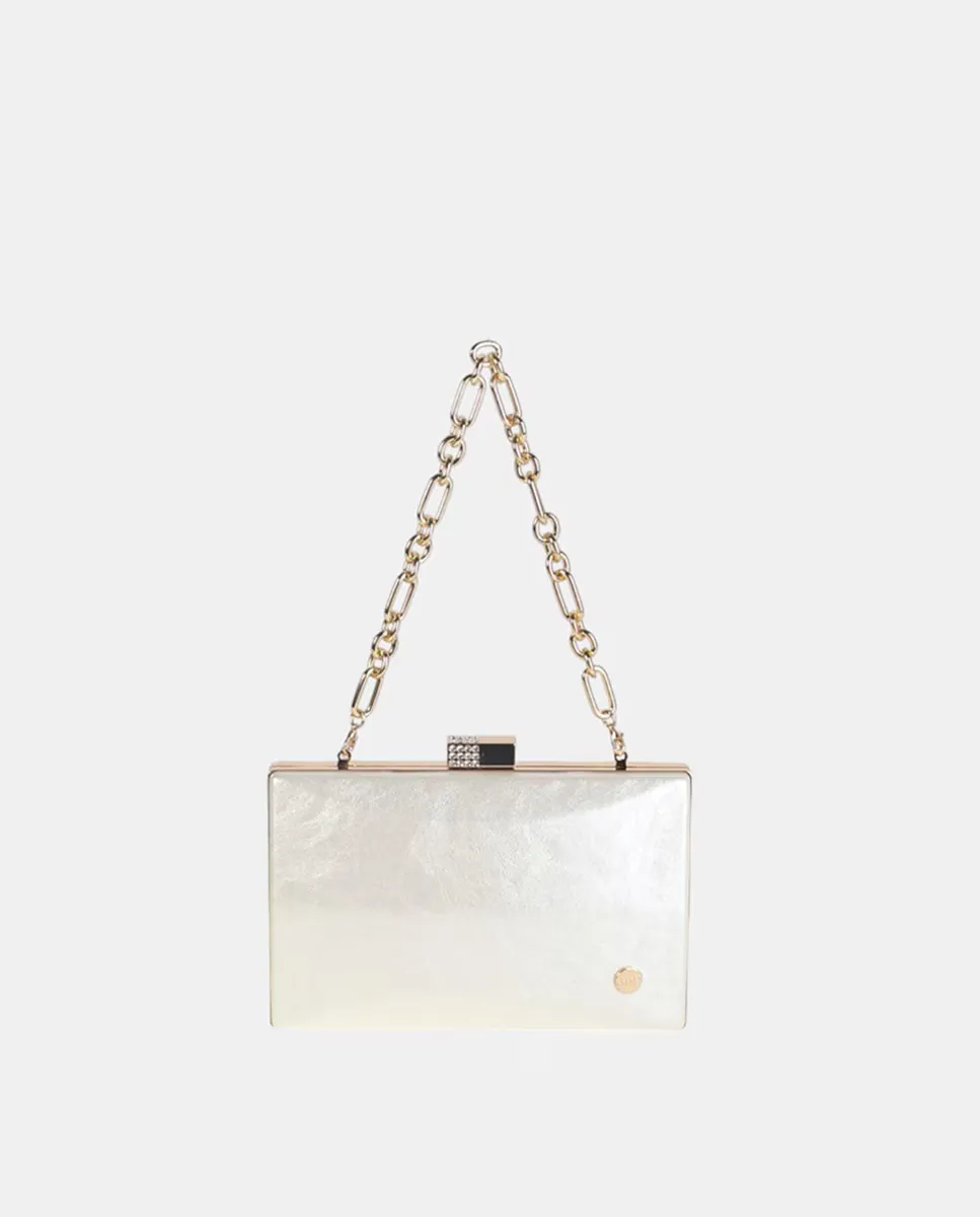 Прямоугольный клатч цвета слоновой кости с перламутровой отделкой и металлической табатье с мини-кристаллами Volum, белый
Прямоугольный клатч цвета слоновой кости с перламутровой отделкой и металлической табатье с мини-кристаллами Volum, белый