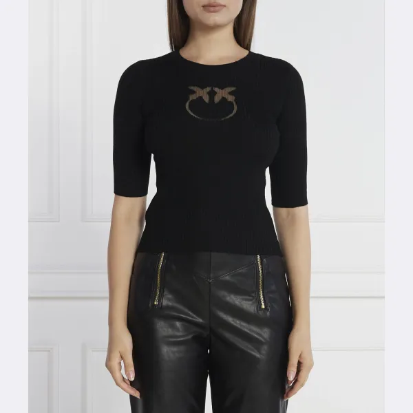 Шерстяная блузка приталенного кроя Pinko, черный
Шерстяная блузка приталенного кроя Pinko, черный