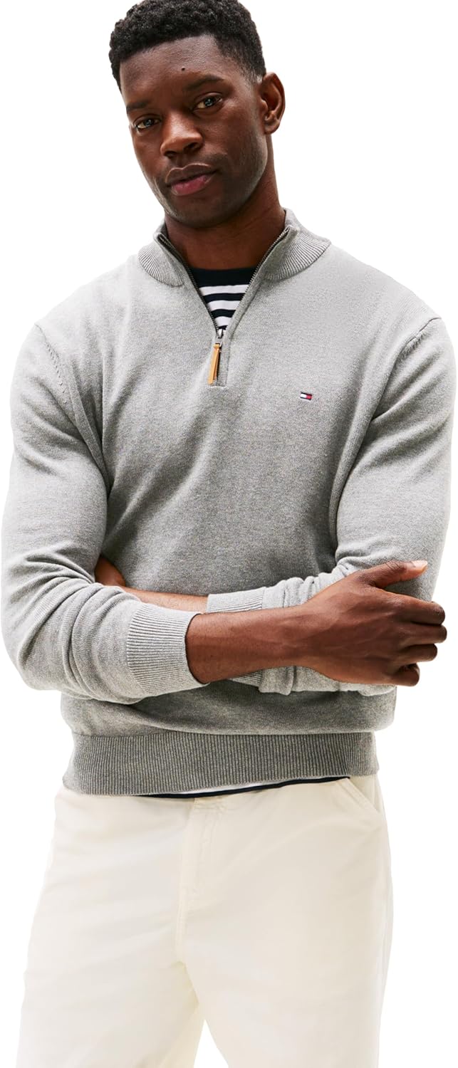 Мужской хлопковый свитер Tommy Hilfiger с длинным рукавом и застежкой-молнией на четверть оборота, Grey Heather
Мужской хлопковый свитер Tommy Hilfiger с длинным рукавом и застежкой-молнией на четверть оборота, Grey Heather