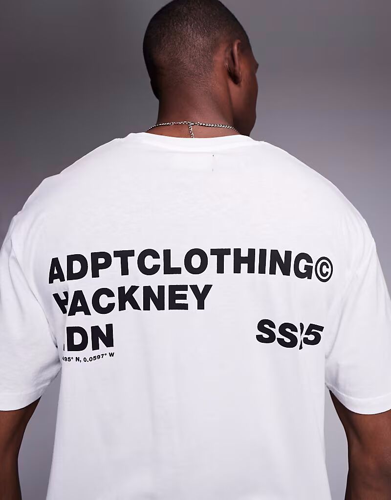 Футболка ADPT oversize с принтом «хакни» на спине белого цвета
Футболка ADPT oversize с принтом «хакни» на спине белого цвета