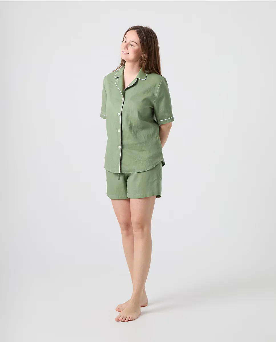 Короткая женская пижама из льна и хлопка Kiff-Kiff, зеленый
Короткая женская пижама из льна и хлопка Kiff-Kiff, зеленый