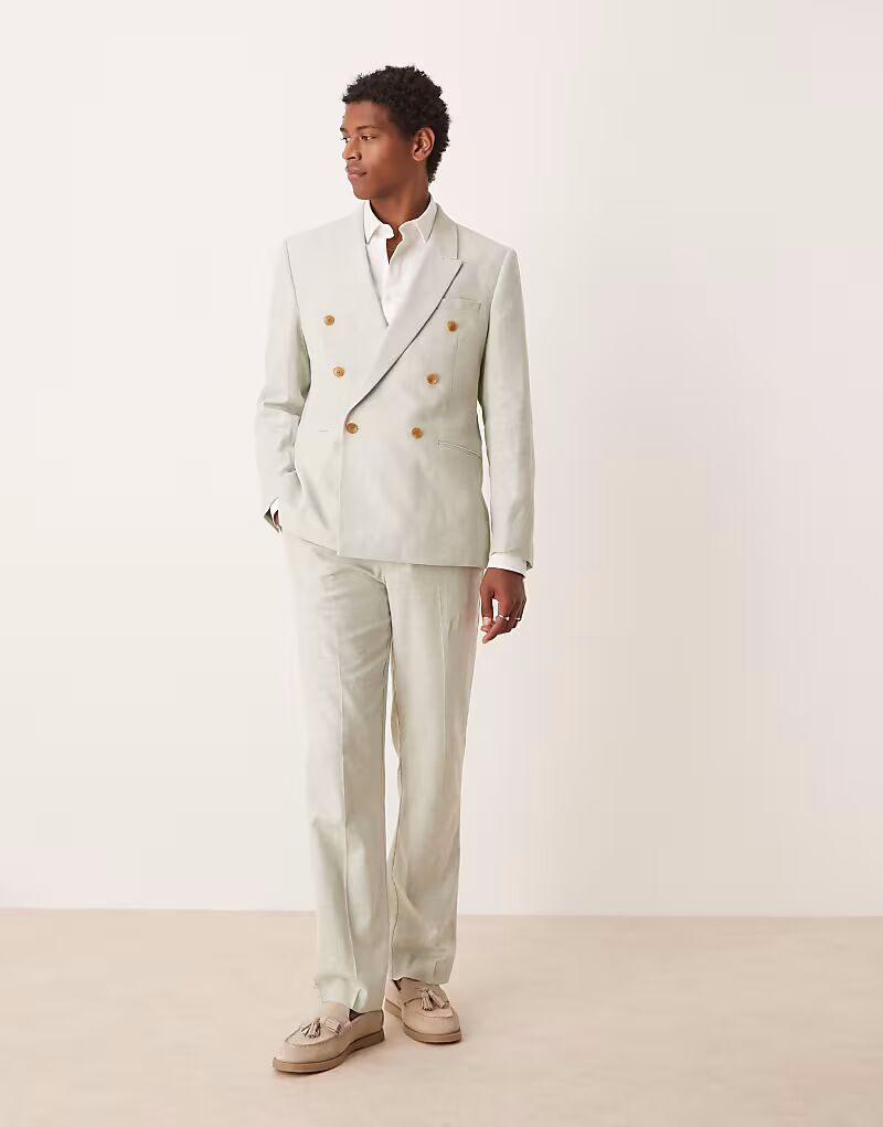 Прямые брюки из льняной смеси мятно-зеленого цвета Asos Design
Прямые брюки из льняной смеси мятно-зеленого цвета Asos Design