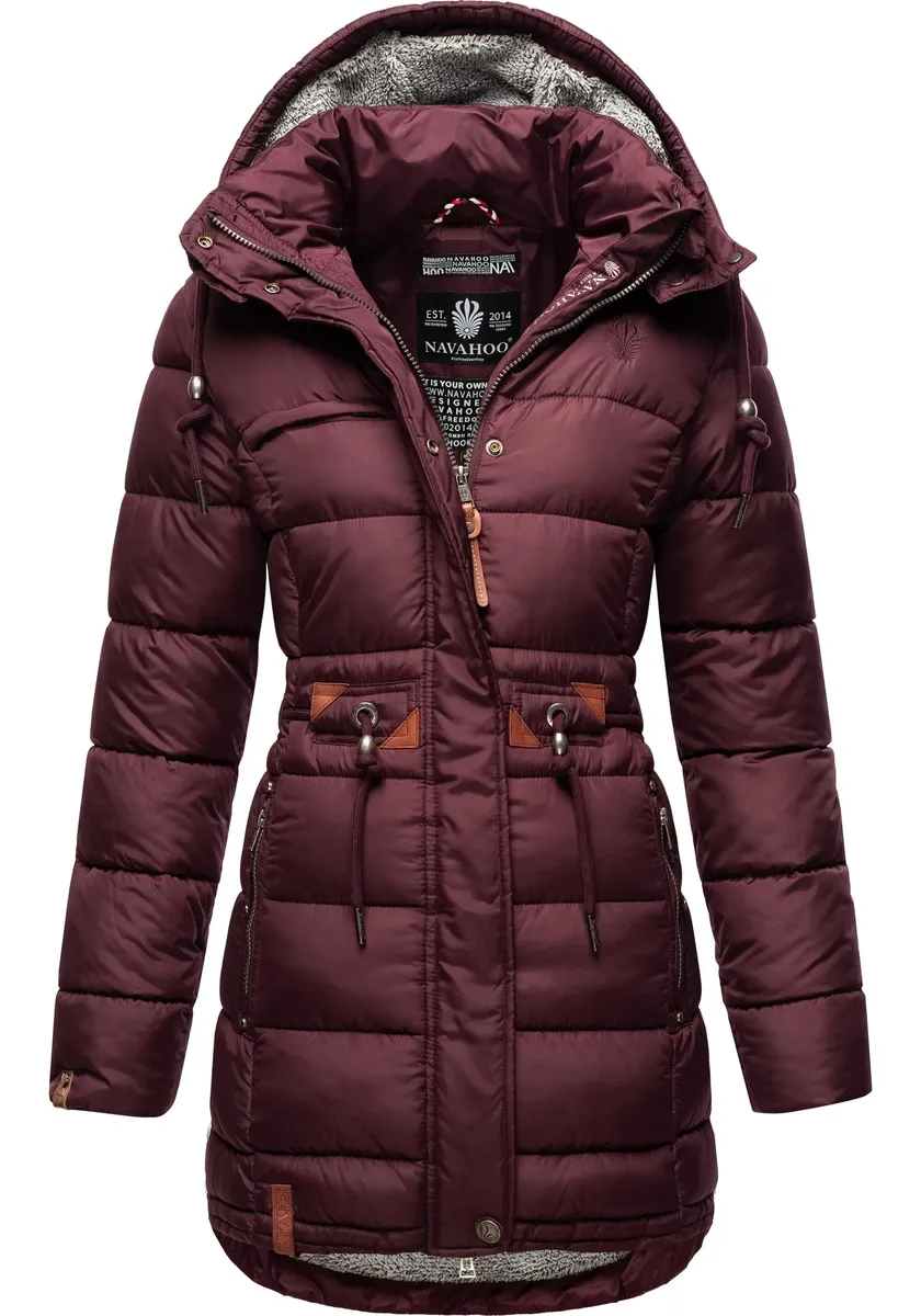 Стеганое пальто Navahoo "Daliee", стильная зимняя парка со съемным капюшоном, красный 
Стеганое пальто Navahoo "Daliee", стильная зимняя парка со съемным капюшоном, красный