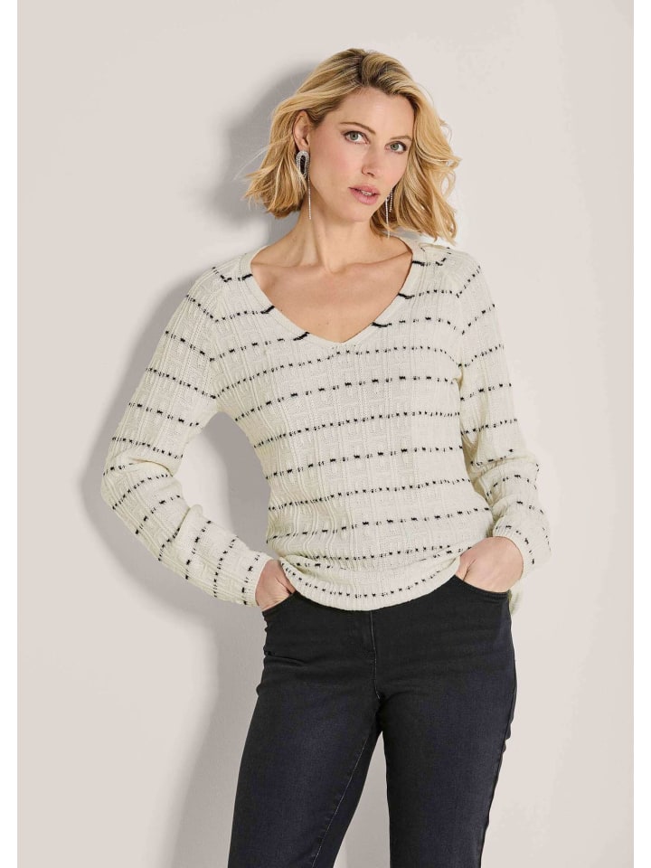 MADELEINE Элегантный шерстяной свитер с V-образным вырезом, цвет кремовый/черный
MADELEINE Элегантный шерстяной свитер с V-образным вырезом, цвет кремовый/черный