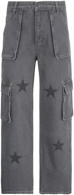 Джинсы Low Waisted Grunge с карманами для женщин, Vintage, Straight Leg, Star Print CYee
Джинсы Low Waisted Grunge с карманами для женщин, Vintage, Straight Leg, Star Print CYee