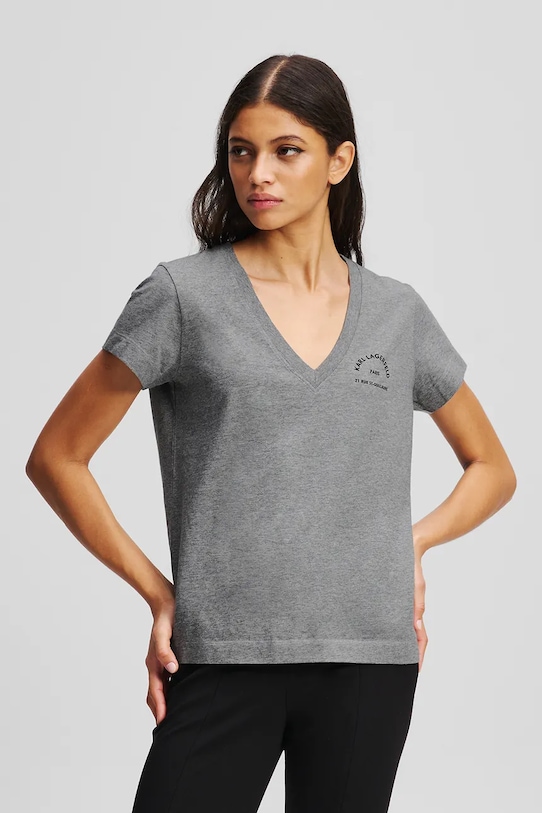 Хлопковая футболка Karl Lagerfeld, серый
Хлопковая футболка Karl Lagerfeld, серый