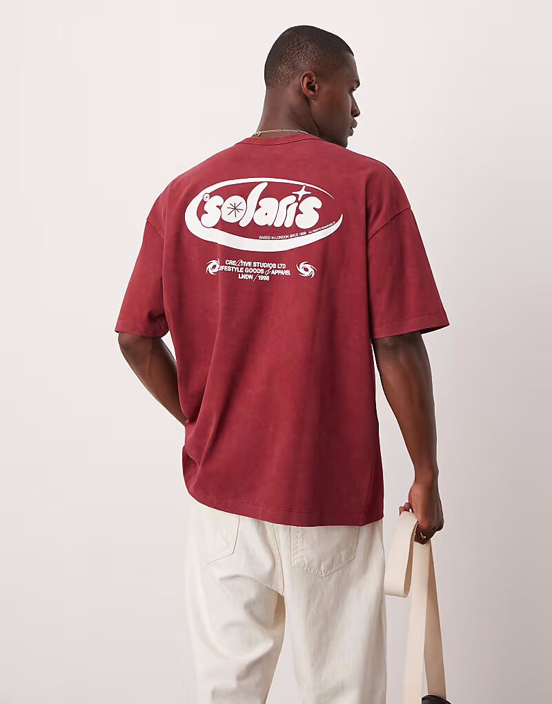 Футболка свободного кроя цвета бордо с выбеленным рисунком и текстом Asos Design
Футболка свободного кроя цвета бордо с выбеленным рисунком и текстом Asos Design