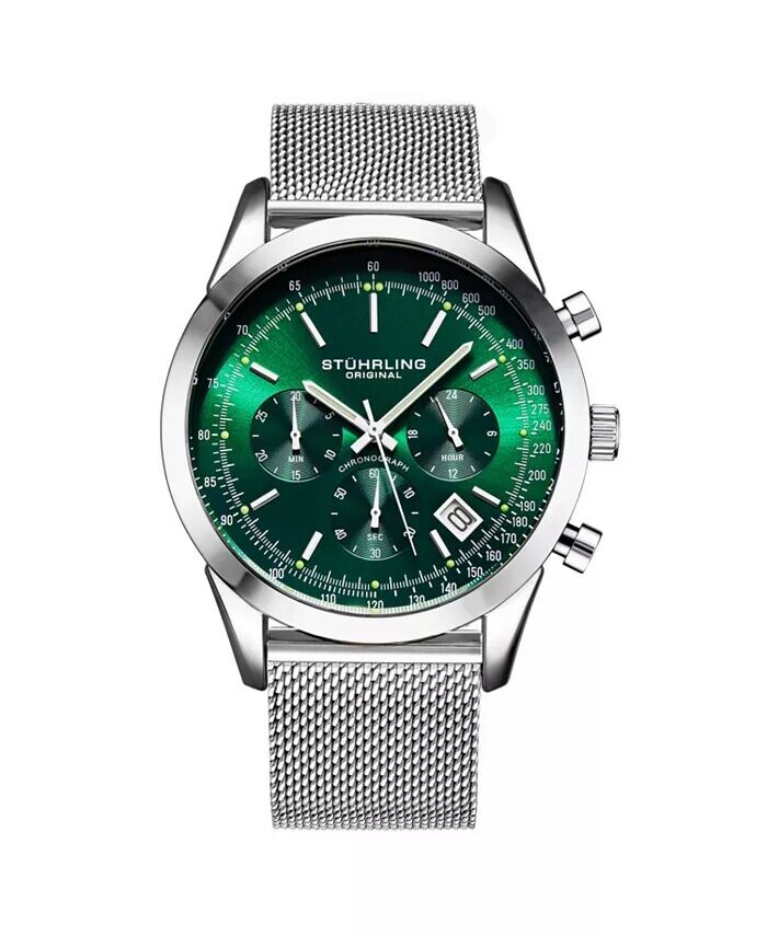Мужские часы Monaco, серебристые, смешанные металлы, зеленый циферблат, круглые часы 44 мм Stuhrling
Мужские часы Monaco, серебристые, смешанные металлы, зеленый циферблат, круглые часы 44 мм Stuhrling