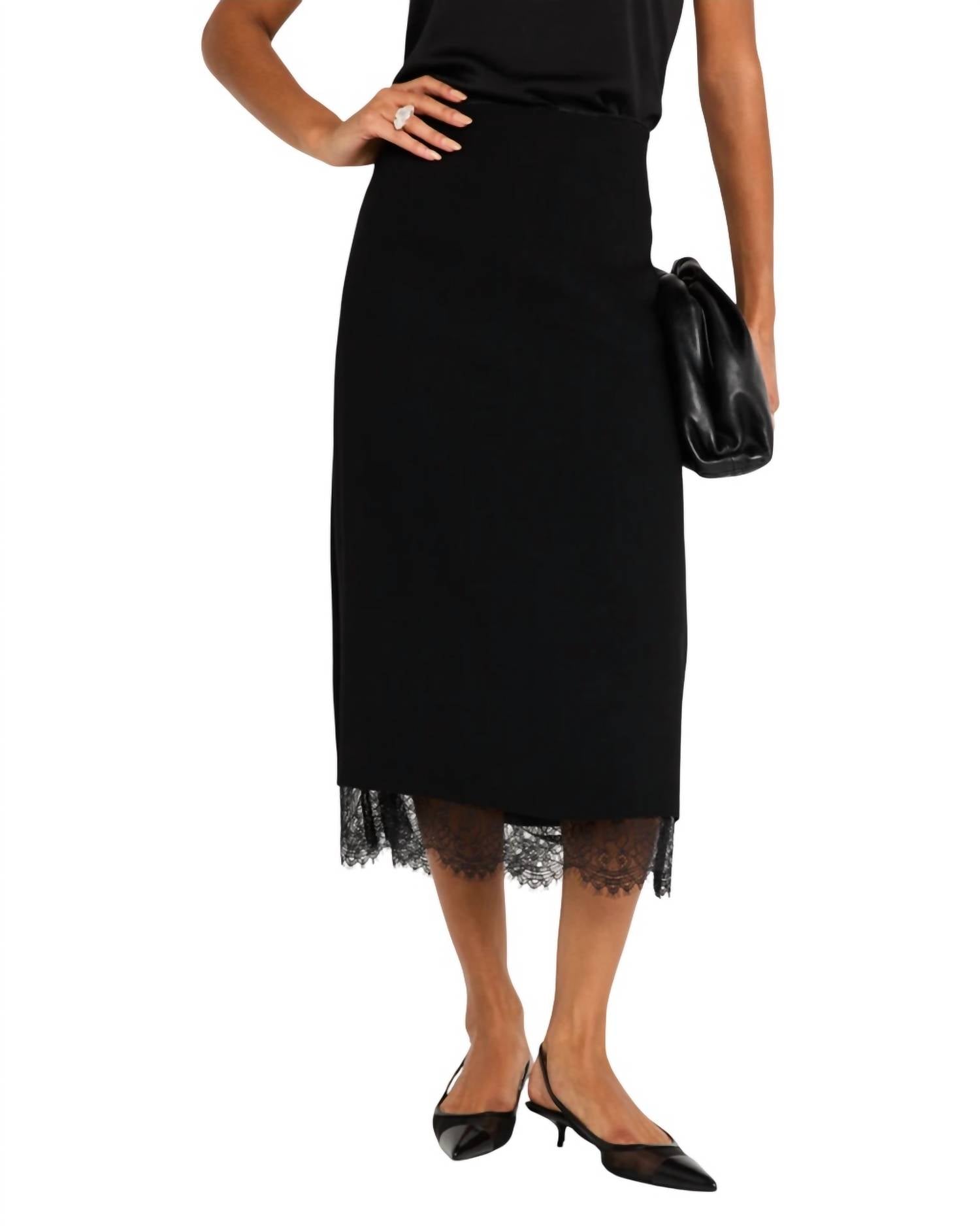 Юбка с кружевными вставками черного цвета Vince
Юбка с кружевными вставками черного цвета Vince