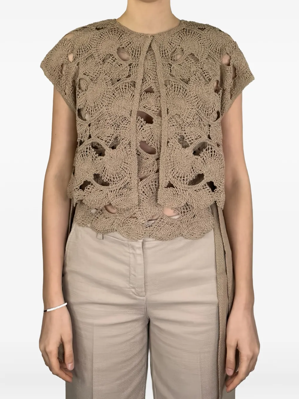 Блузка с ажурной вязкой Kangra, коричневый
Блузка с ажурной вязкой Kangra, коричневый