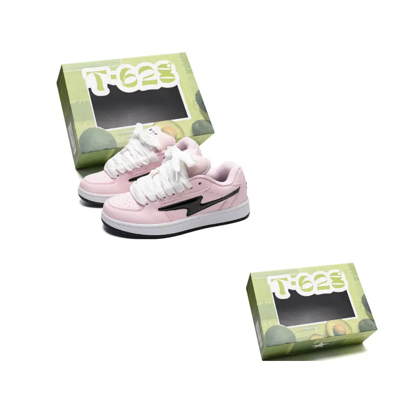T628 Низкие скейтбордские кроссовки унисекс с коробкой - розовый цвет сакуры, цвет Cherry Blossom Pink 
T628 Низкие скейтбордские кроссовки унисекс с коробкой - розовый цвет сакуры, цвет Cherry Blossom Pink