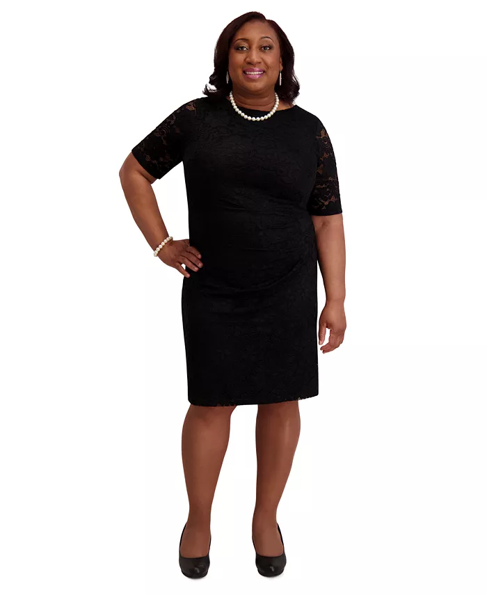 Женское облегающее платье с кружевными рукавами, стандартные и плюс размеры Kasper, черный
Женское облегающее платье с кружевными рукавами, стандартные и плюс размеры Kasper, черный