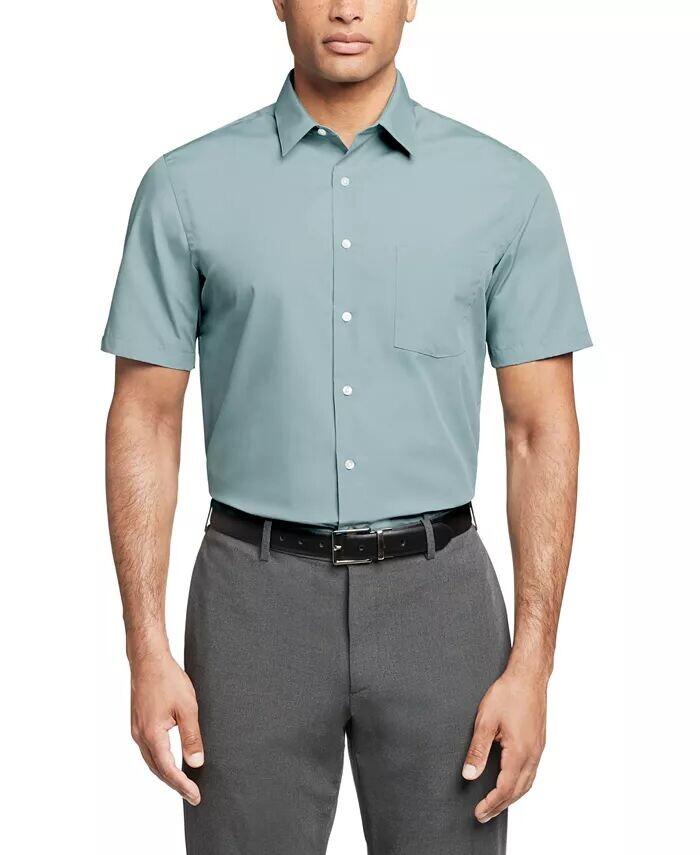 Однотонная классическая рубашка из поплина с короткими рукавами Van Heusen, синий
Однотонная классическая рубашка из поплина с короткими рукавами Van Heusen, синий