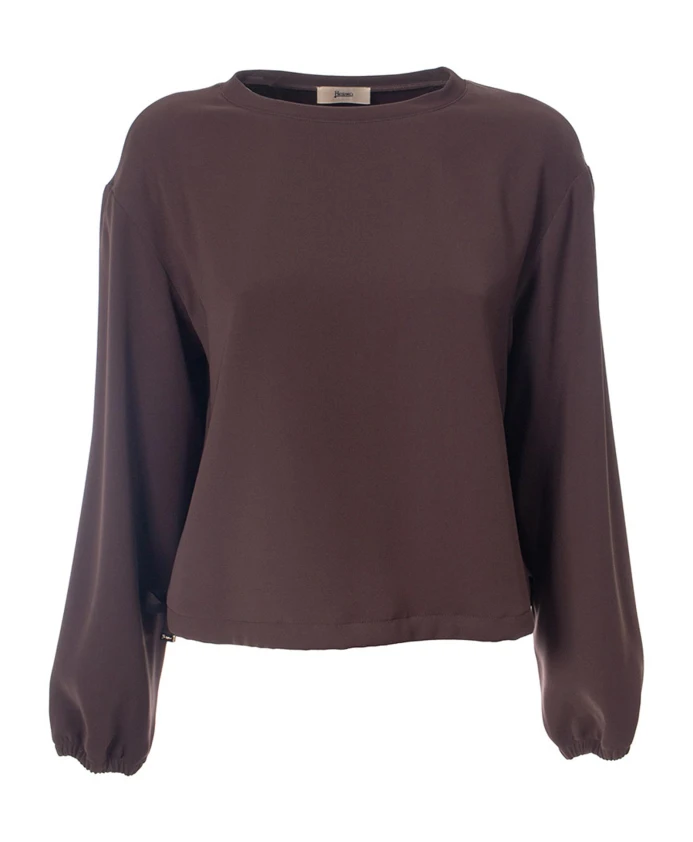 Блузка с круглым вырезом Herno, коричневый
Блузка с круглым вырезом Herno, коричневый