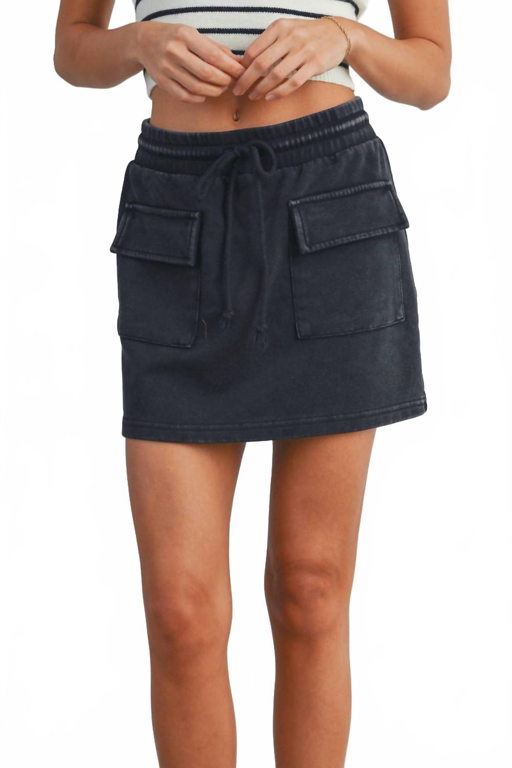 Черная юбка из велюрового трикотажа Buttermelon
Черная юбка из велюрового трикотажа Buttermelon