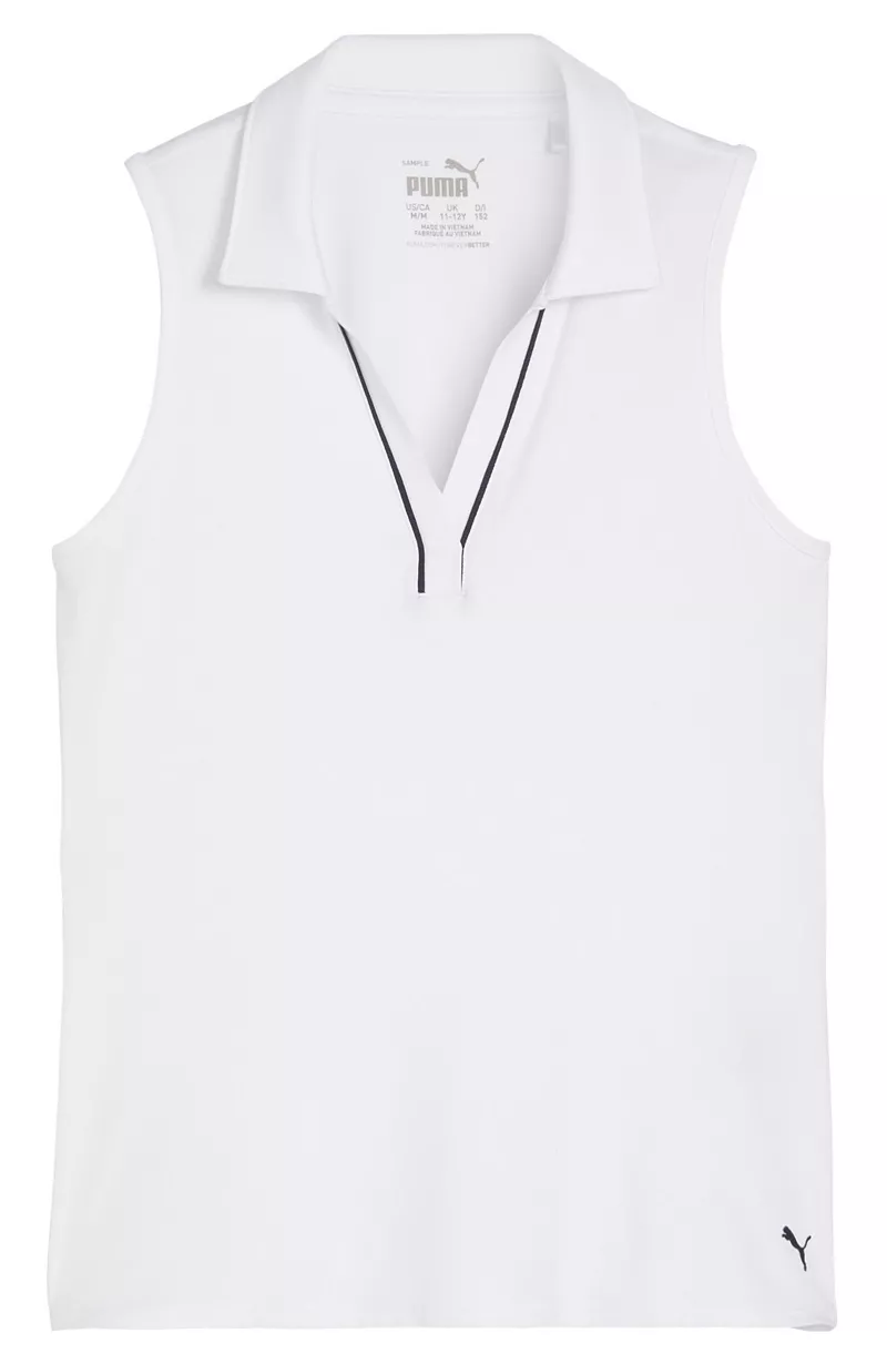 Поло для гольфа без рукавов CLOUDSPUN с окантовкой для девочек PUMA, цвет White Glow
Поло для гольфа без рукавов CLOUDSPUN с окантовкой для девочек PUMA, цвет White Glow