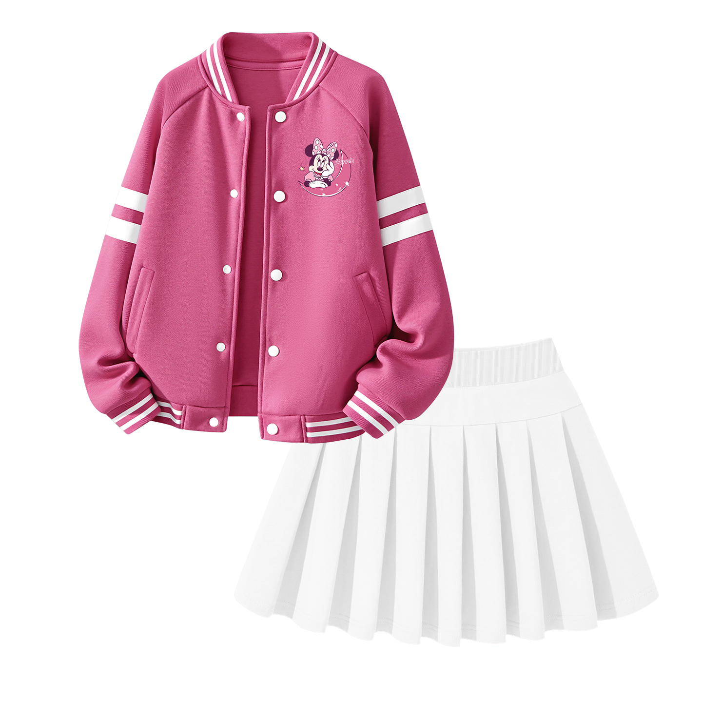 Детская повседневная спортивная одежда с круглым вырезом и коротким рукавом Disney, di yue xing ni k розовый красный+solid color белый
Детская повседневная спортивная одежда с круглым вырезом и коротким рукавом Disney, di yue xing ni k розовый красный+solid color белый