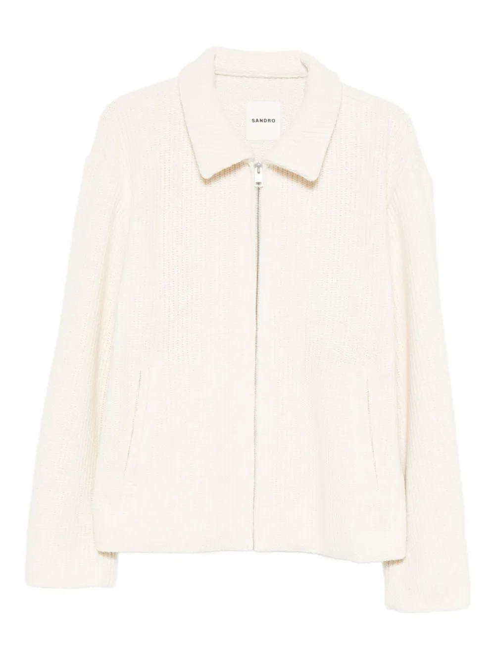 Кардиган на молнии с воротником поло Sandro, белый
Кардиган на молнии с воротником поло Sandro, белый
