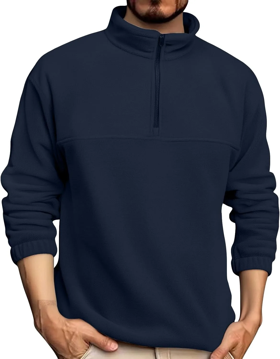 Мужской пуловер с четвертью молнии, легкий, с длинными рукавами
Мужской пуловер с четвертью молнии, легкий, с длинными рукавами