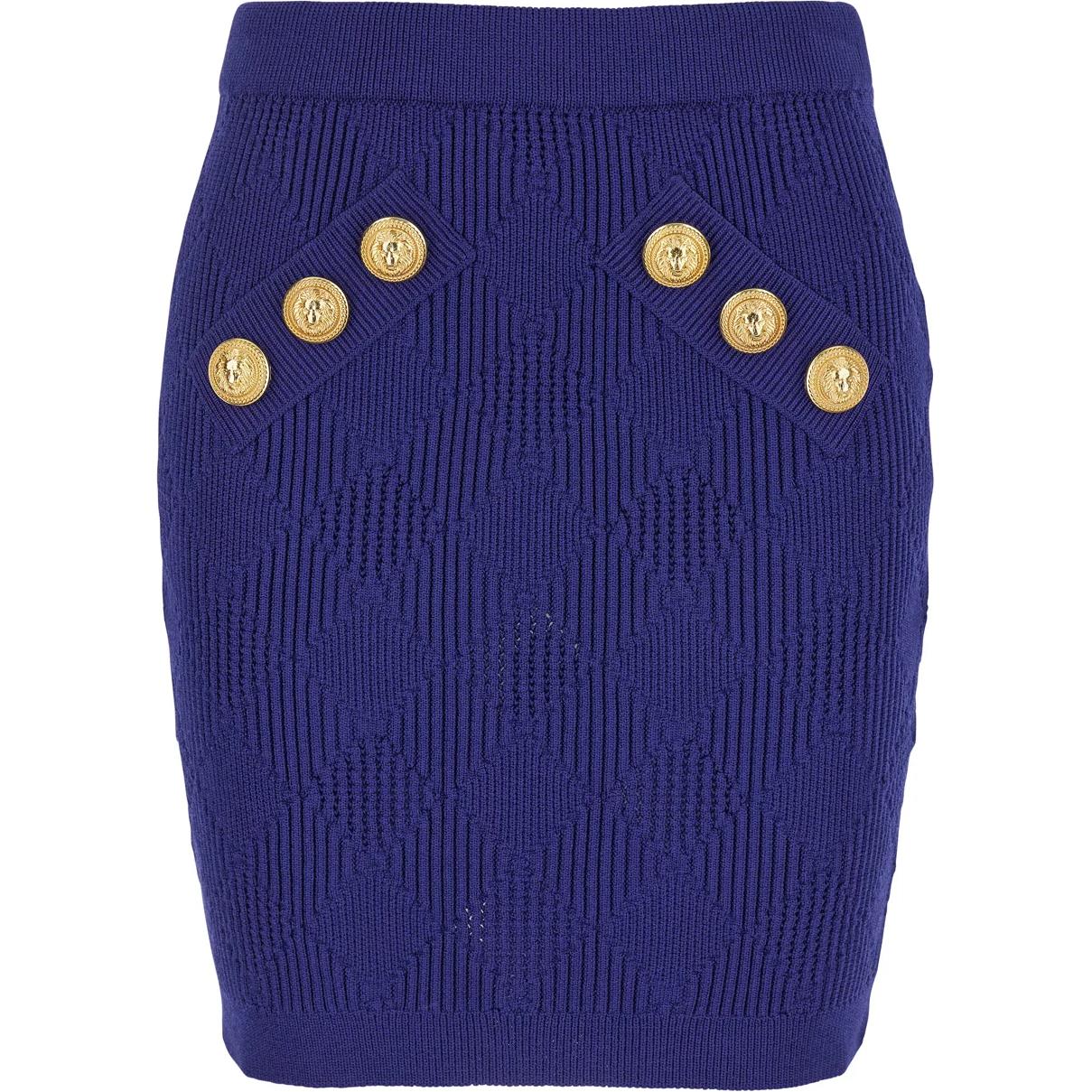 Мини-юбка на пуговицах с застёжкой BALMAIN, синяя
Мини-юбка на пуговицах с застёжкой BALMAIN, синяя