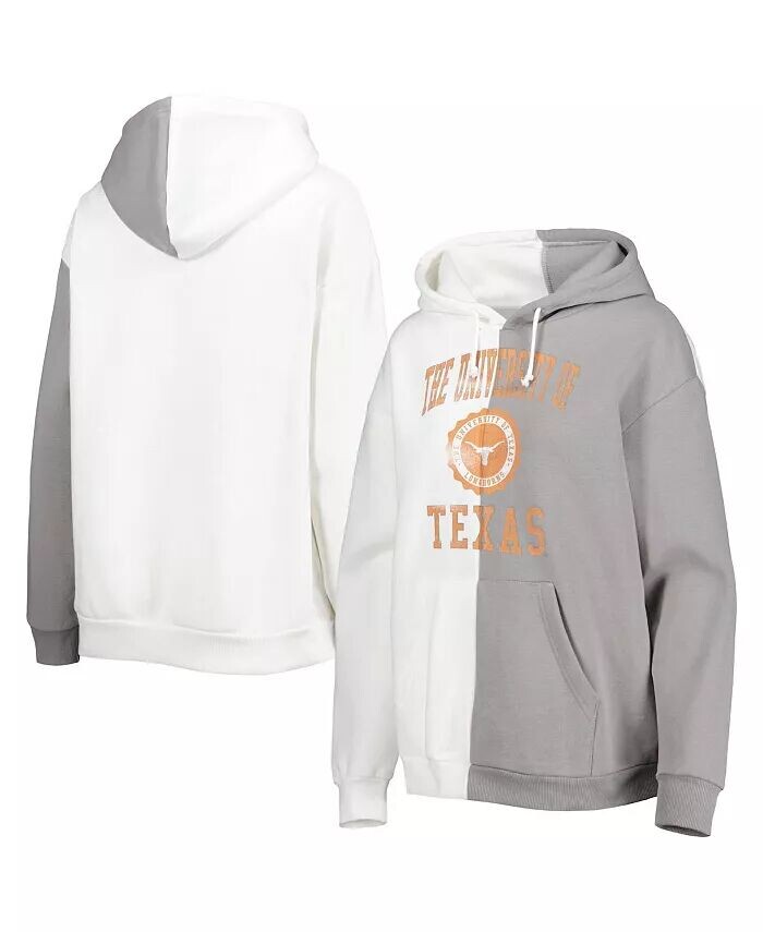 Женская серо-белая толстовка с капюшоном и разделенным пуловером Texas Longhorns Gameday Couture
Женская серо-белая толстовка с капюшоном и разделенным пуловером Texas Longhorns Gameday Couture