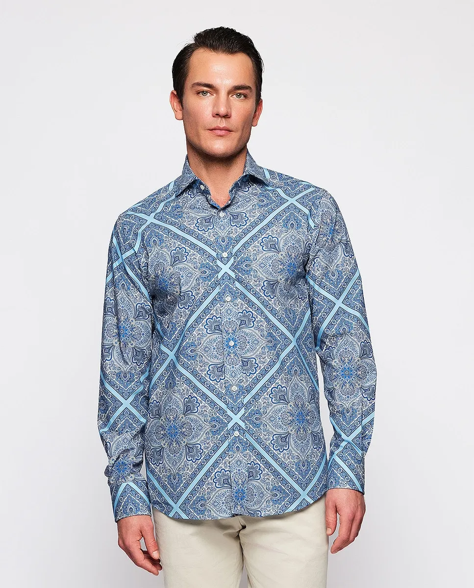 Мужская повседневная рубашка с длинными рукавами и принтом Mirto, синий
Мужская повседневная рубашка с длинными рукавами и принтом Mirto, синий