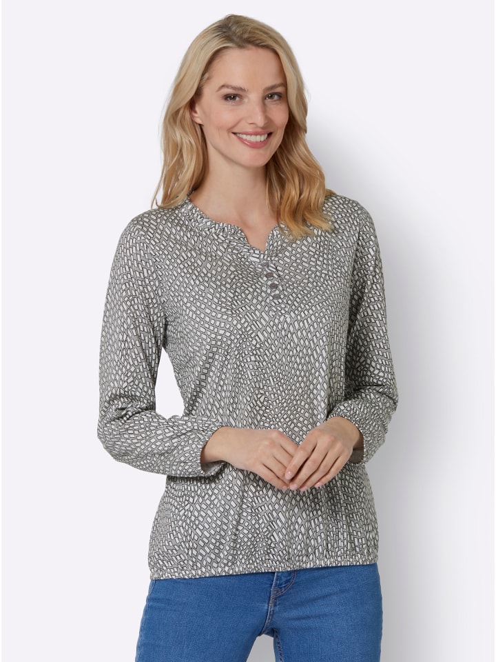 Рубашка с длинными рукавами в каменно-сером цвете с принтом экрю WITT WEIDEN
Рубашка с длинными рукавами в каменно-сером цвете с принтом экрю WITT WEIDEN