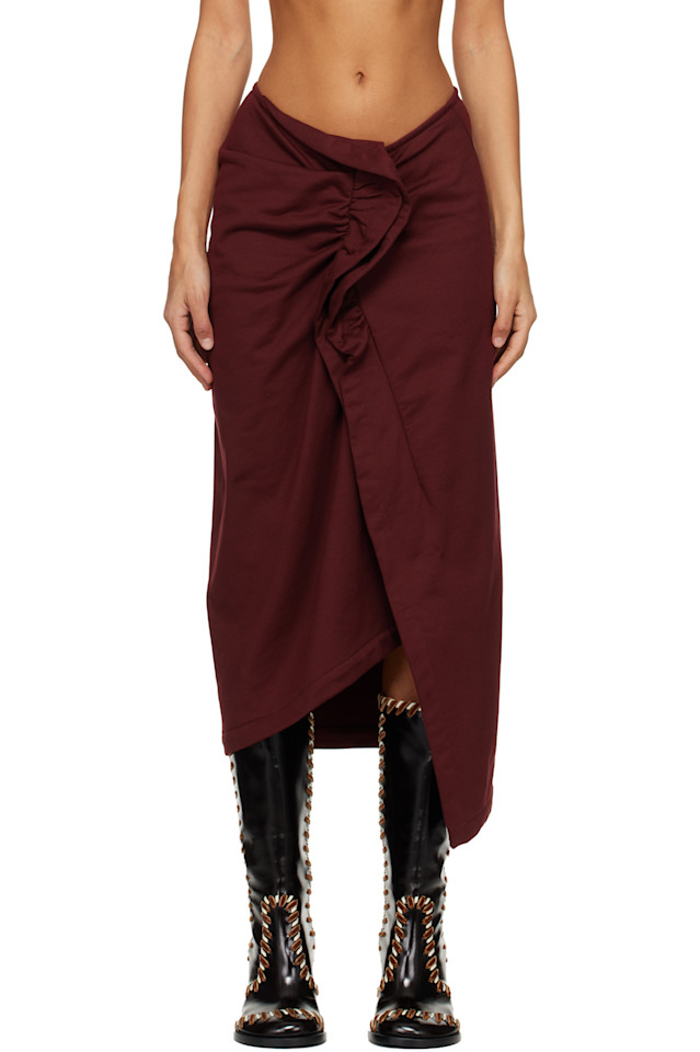 Dries Van Noten Красная хлопковая юбка миди с оборками
Dries Van Noten Красная хлопковая юбка миди с оборками