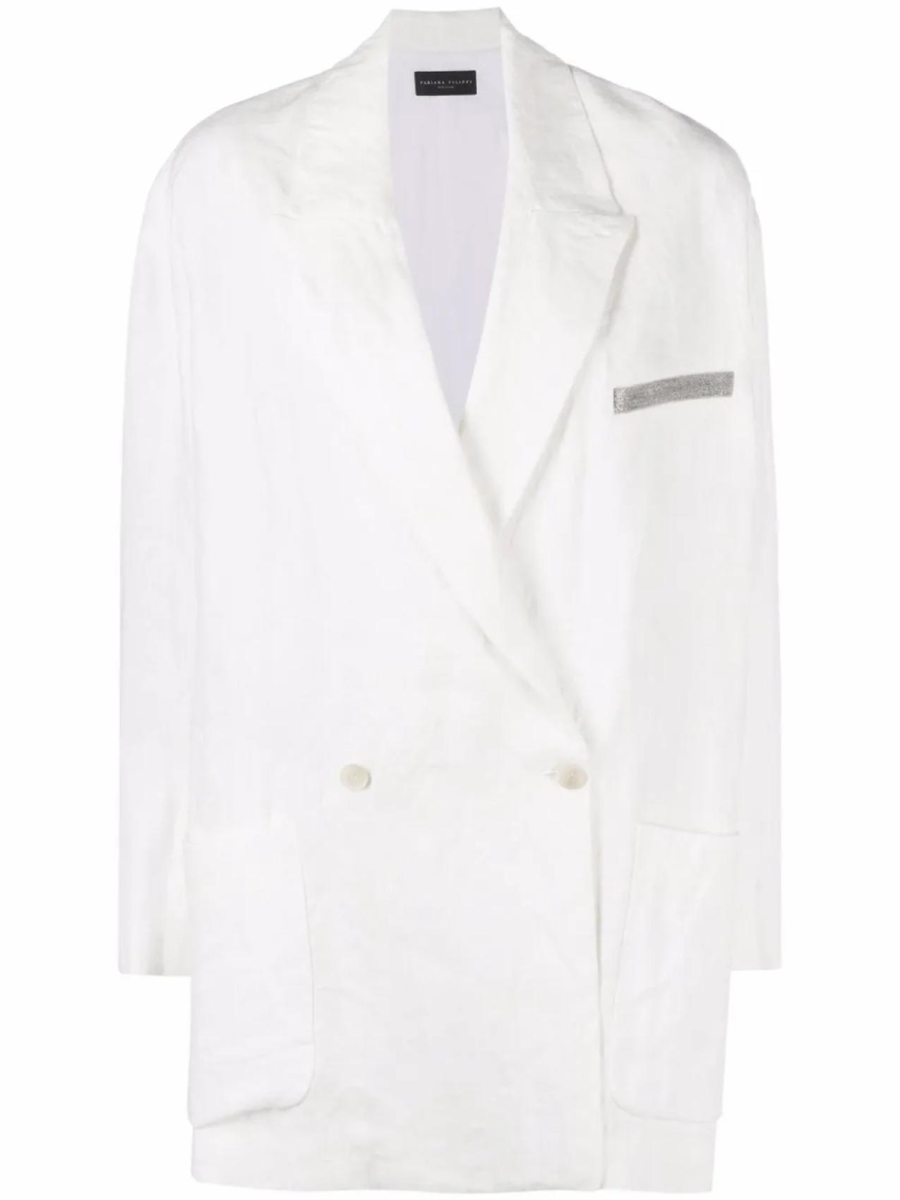 Двубортный пиджак с эффектом металлик Fabiana Filippi, белый
Двубортный пиджак с эффектом металлик Fabiana Filippi, белый