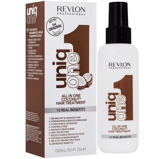 Спрей-кондиционер для волос, увлажняет сухие волосы Revlon Uniq One Coconut -
Спрей-кондиционер для волос, увлажняет сухие волосы Revlon Uniq One Coconut -