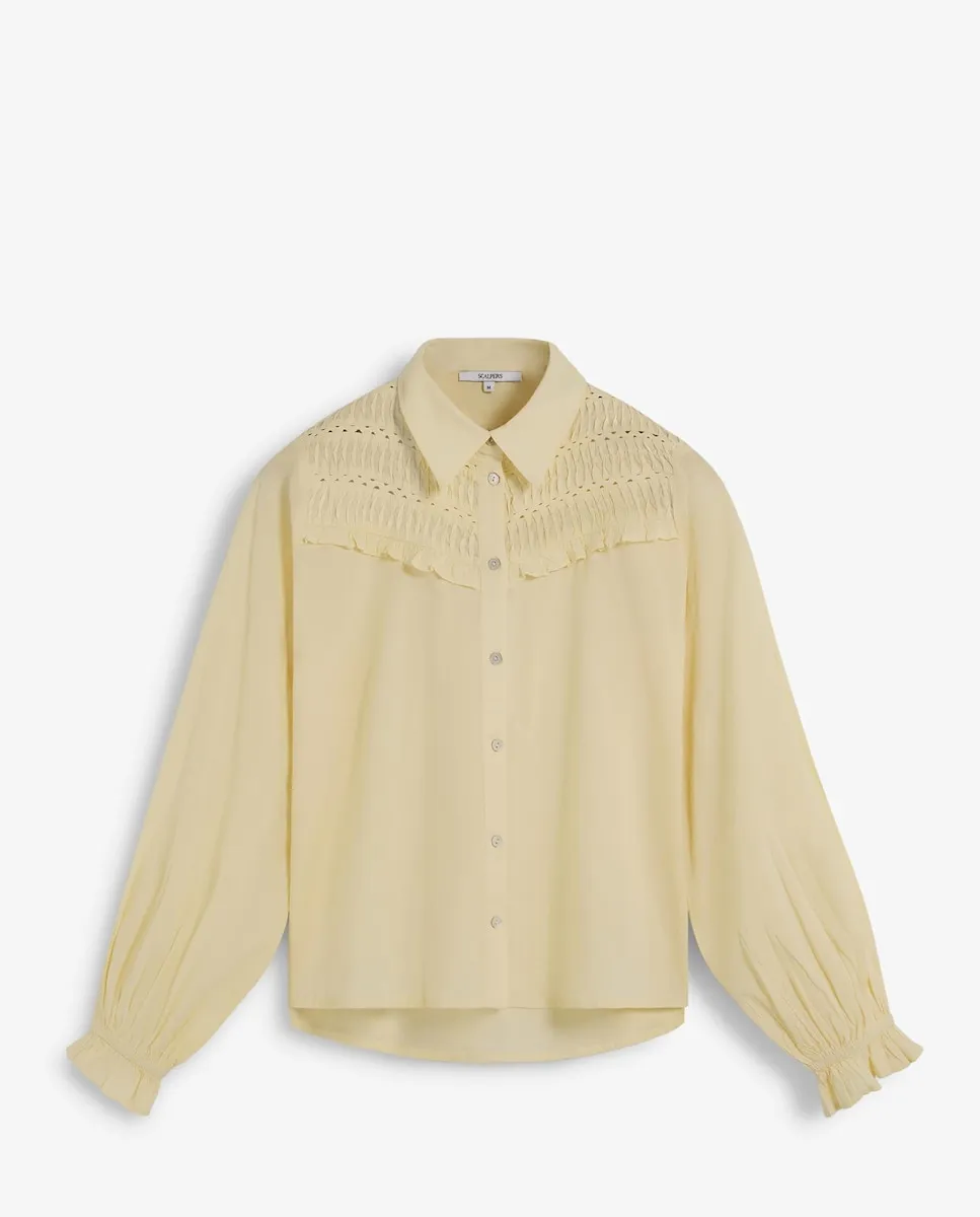 Женская блузка с сборками и воланом Scalpers, желтый
Женская блузка с сборками и воланом Scalpers, желтый