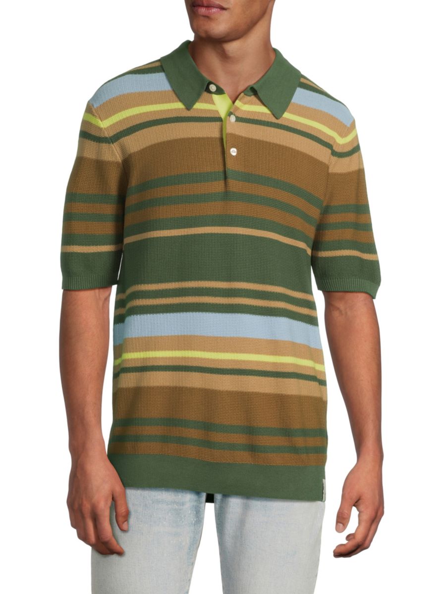 Полосатый хлопковый свитер-поло Scotch & Soda, цвет Sage Multi
Полосатый хлопковый свитер-поло Scotch & Soda, цвет Sage Multi