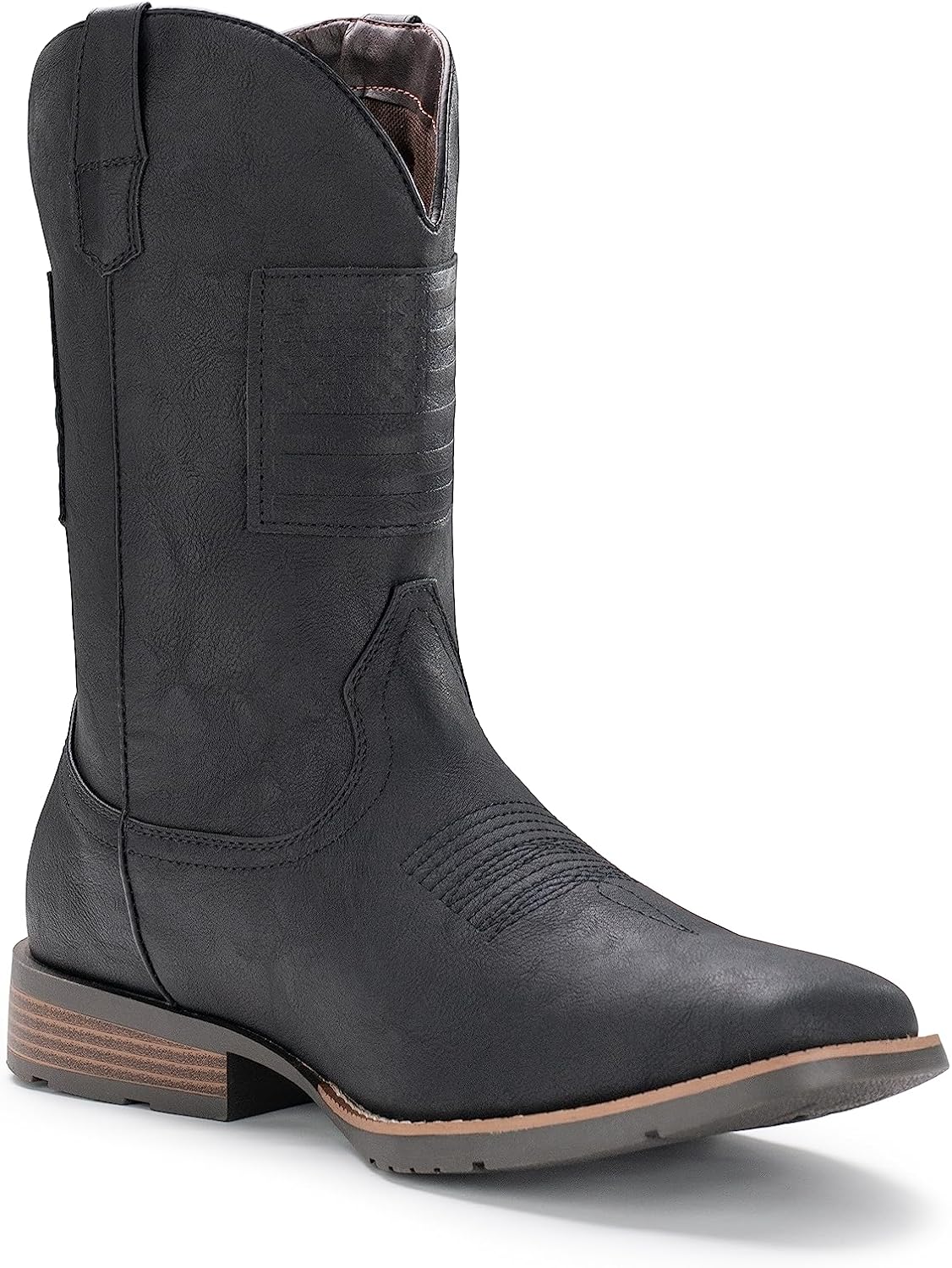 Мужские ковбойские сапоги IUV с широким голенищем, западного стиля, с традиционным американским флагом, ретро с квадратным носком, деревенские сапоги, черный
Мужские ковбойские сапоги IUV с широким голенищем, западного стиля, с традиционным американским флагом, ретро с квадратным носком, деревенские сапоги, черный