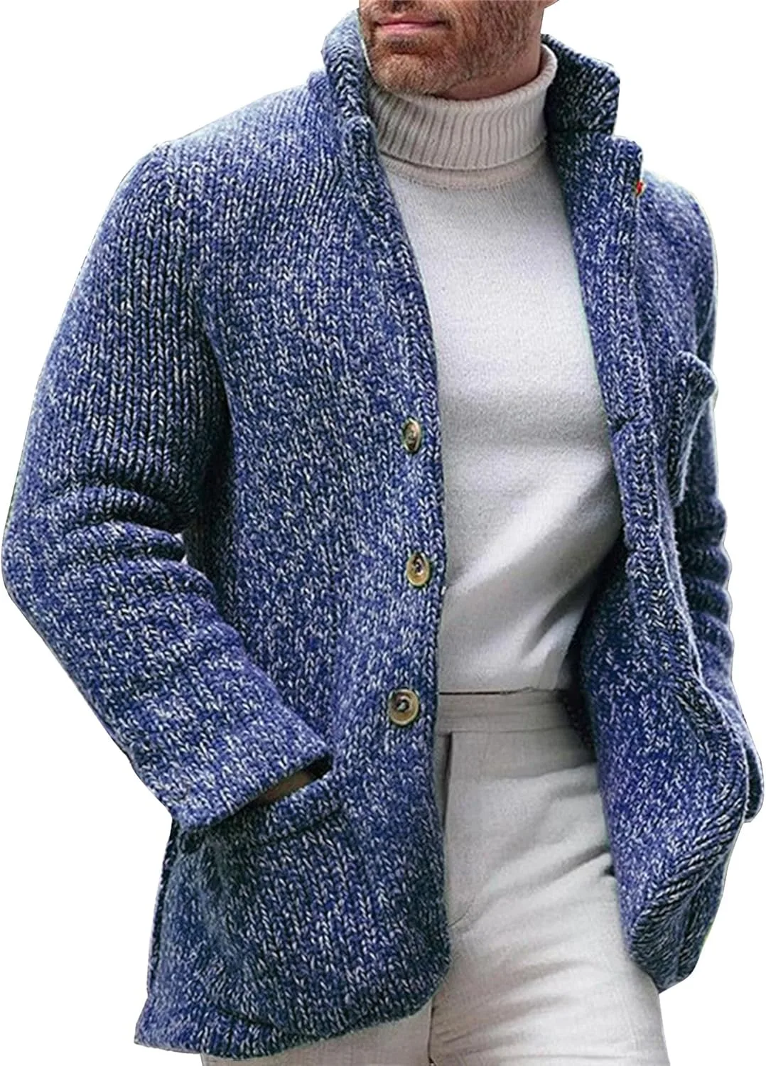 Кардиган мужской из шерстяной смеси с карманами, свободный крой SWJGLITTR
Кардиган мужской из шерстяной смеси с карманами, свободный крой SWJGLITTR