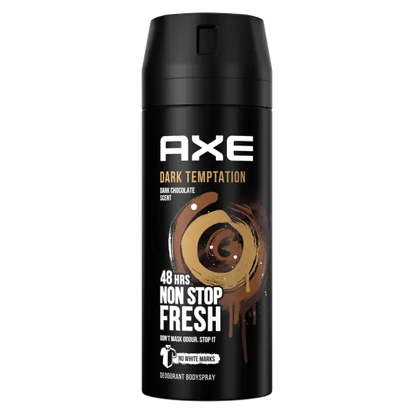 Аэрозольный дезодорант для мужчин, 150 мл Axe Dark temptation
Аэрозольный дезодорант для мужчин, 150 мл Axe Dark temptation