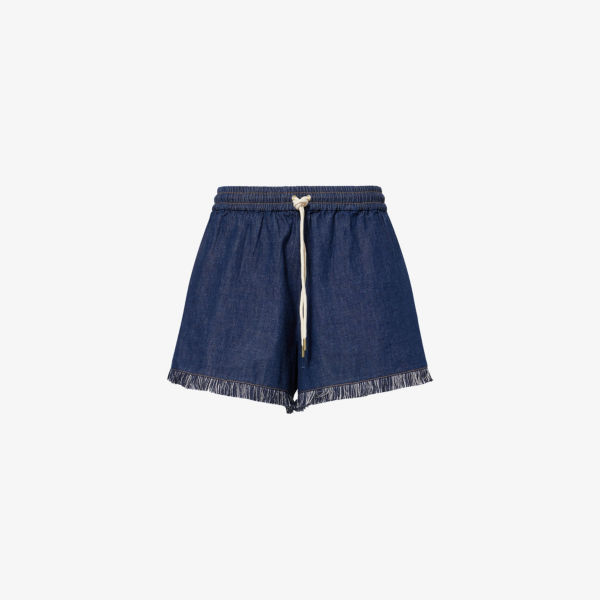 Шорты джинсовые Zimmermann Rhiannon с бахромой, темно-синий
Шорты джинсовые Zimmermann Rhiannon с бахромой, темно-синий