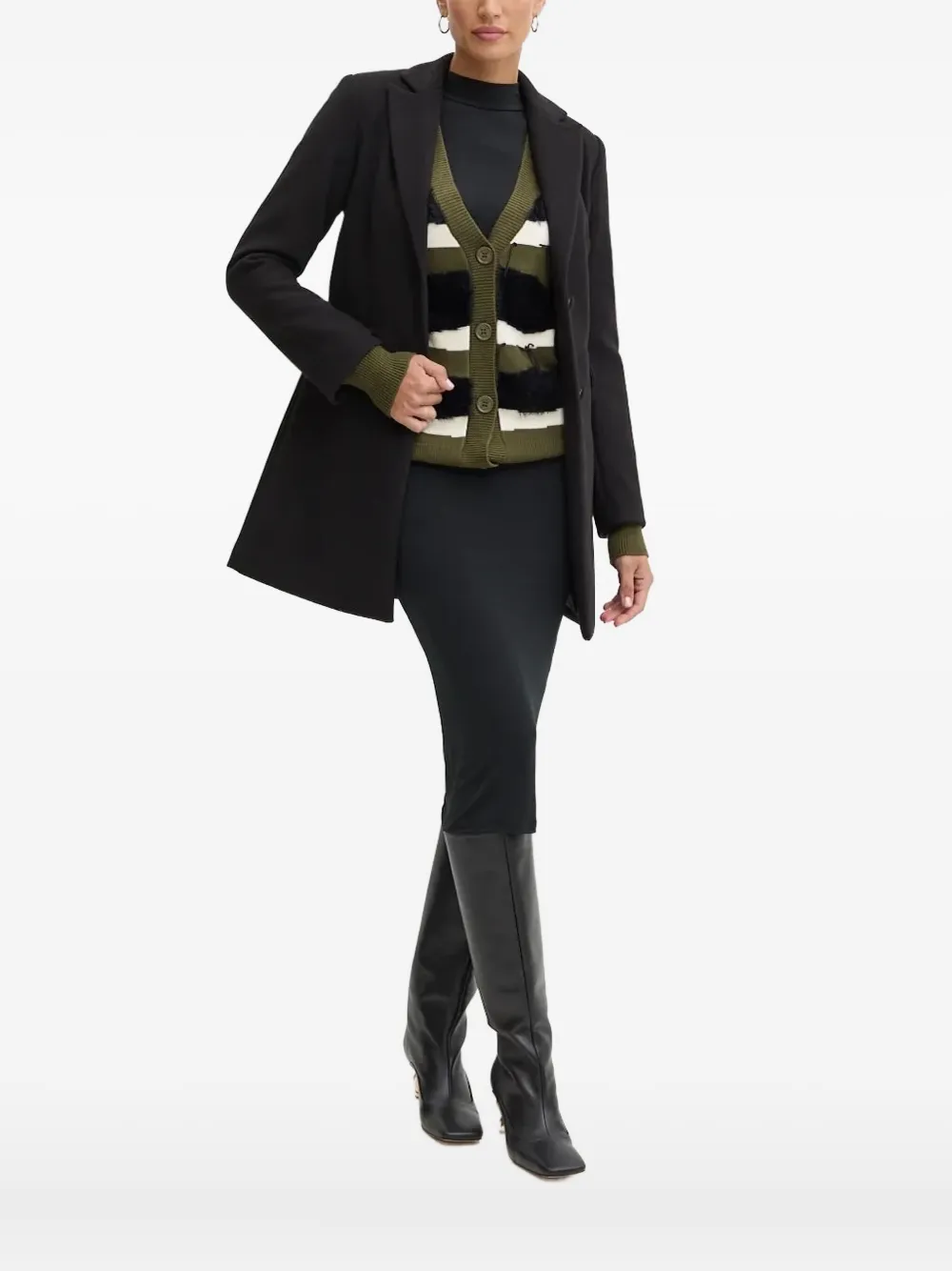 Полосатый кардиган с меховой отделкой Silvian Heach, зеленый
Полосатый кардиган с меховой отделкой Silvian Heach, зеленый