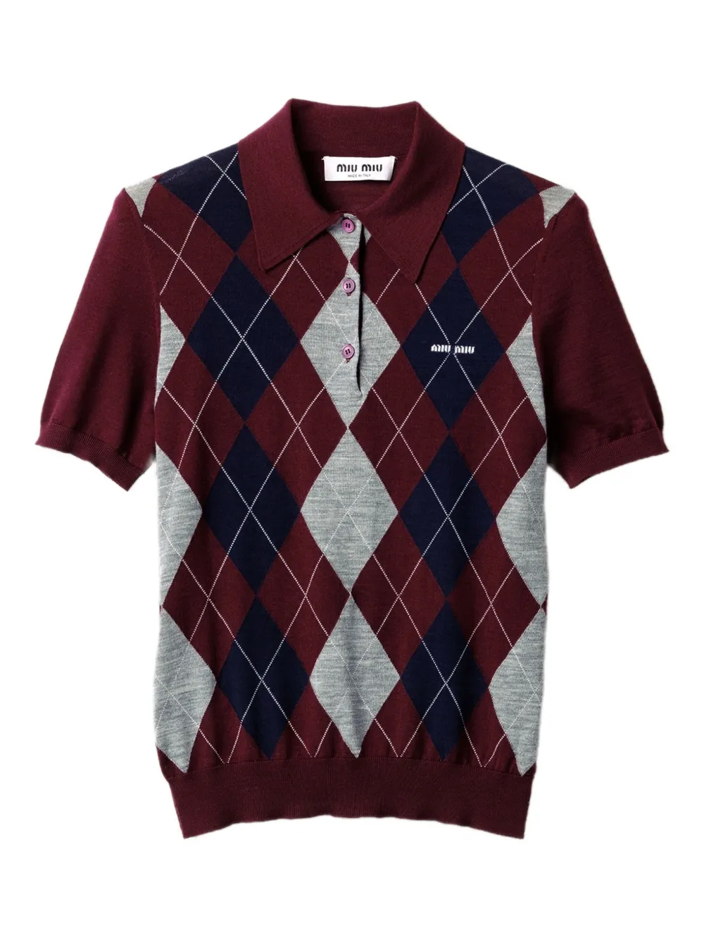 Свитер вязки интарсия с узором аргайл MIU MIU, красный
Свитер вязки интарсия с узором аргайл MIU MIU, красный