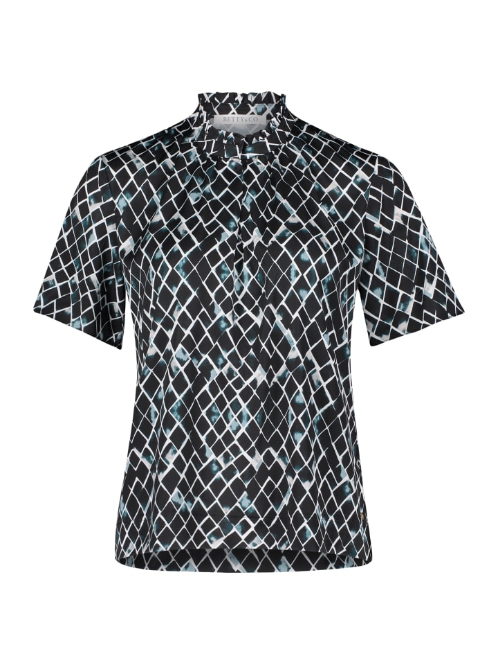 Блузка без застежки с рукавами-крылышками в мятно-черном цвете BETTY & CO
Блузка без застежки с рукавами-крылышками в мятно-черном цвете BETTY & CO