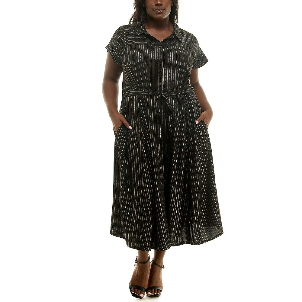 Плюс размер Nina Leonard Платье-рубашка на пуговицах спереди, цвет Black Gold
Плюс размер Nina Leonard Платье-рубашка на пуговицах спереди, цвет Black Gold