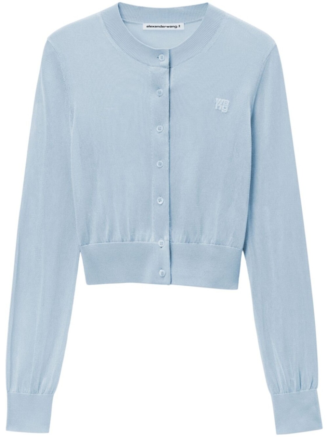Укороченный кардиган с круглым вырезом Alexander Wang, синий
Укороченный кардиган с круглым вырезом Alexander Wang, синий