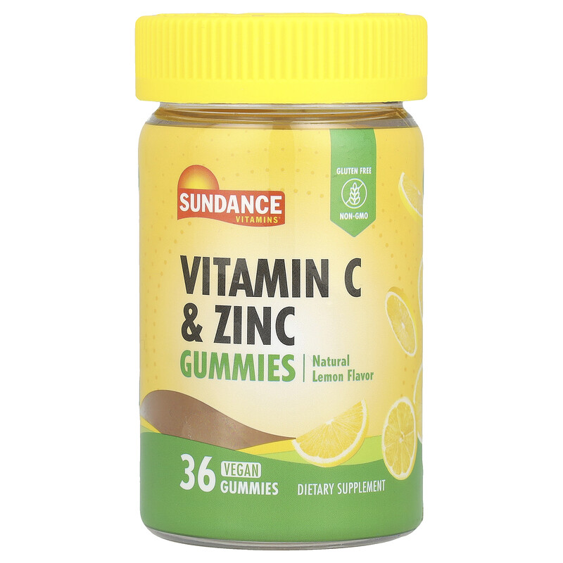 Sundance Vitamins, Жевательные мармеладки с витамином C и цинком, натуральный лимон, 36 веганских жевательных таблеток
Sundance Vitamins, Жевательные мармеладки с витамином C и цинком, натуральный лимон, 36 веганских жевательных таблеток