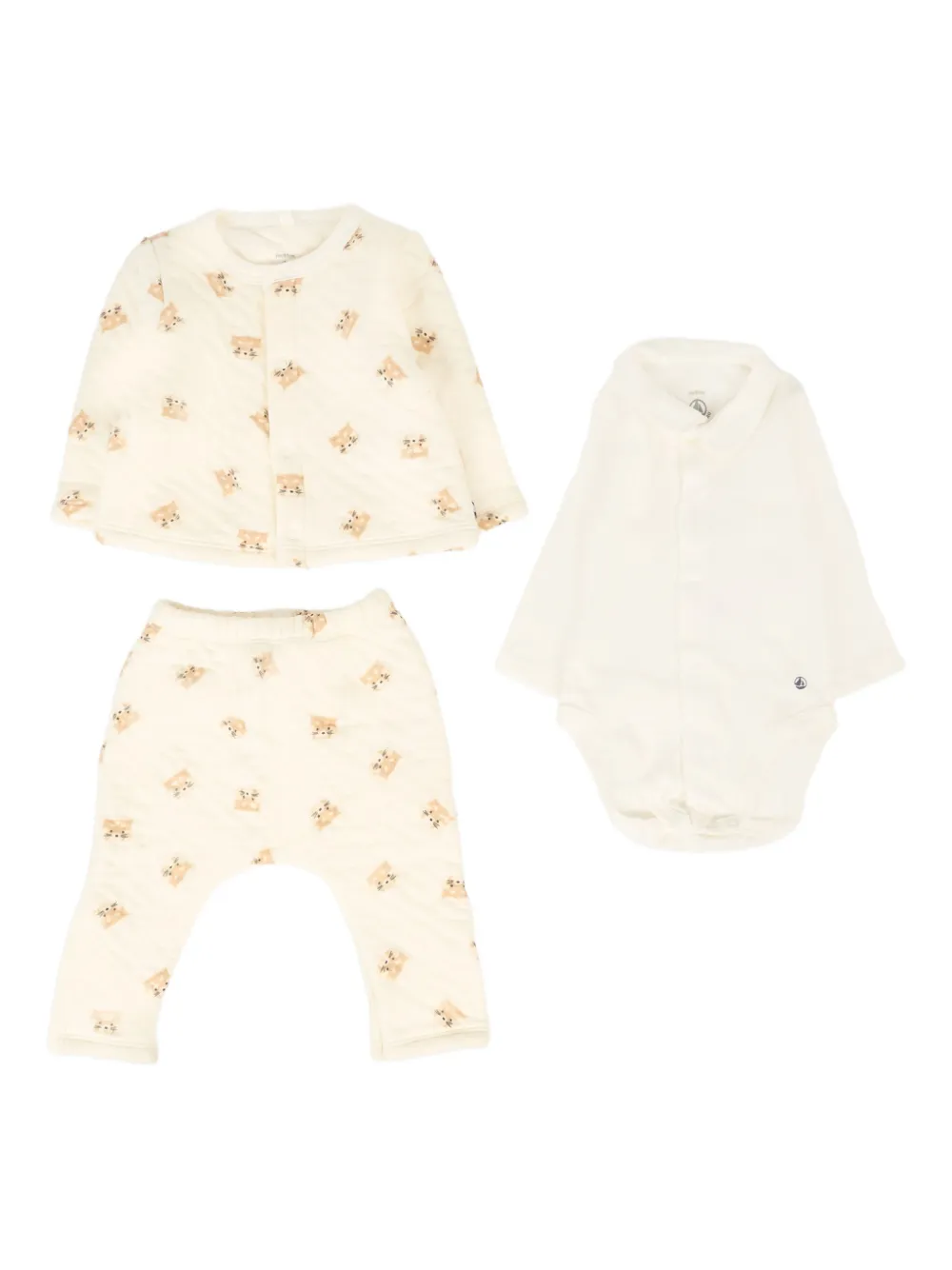 Стеганый комплект для новорожденного с принтом медведя Petit Bateau, нейтральный
Стеганый комплект для новорожденного с принтом медведя Petit Bateau, нейтральный