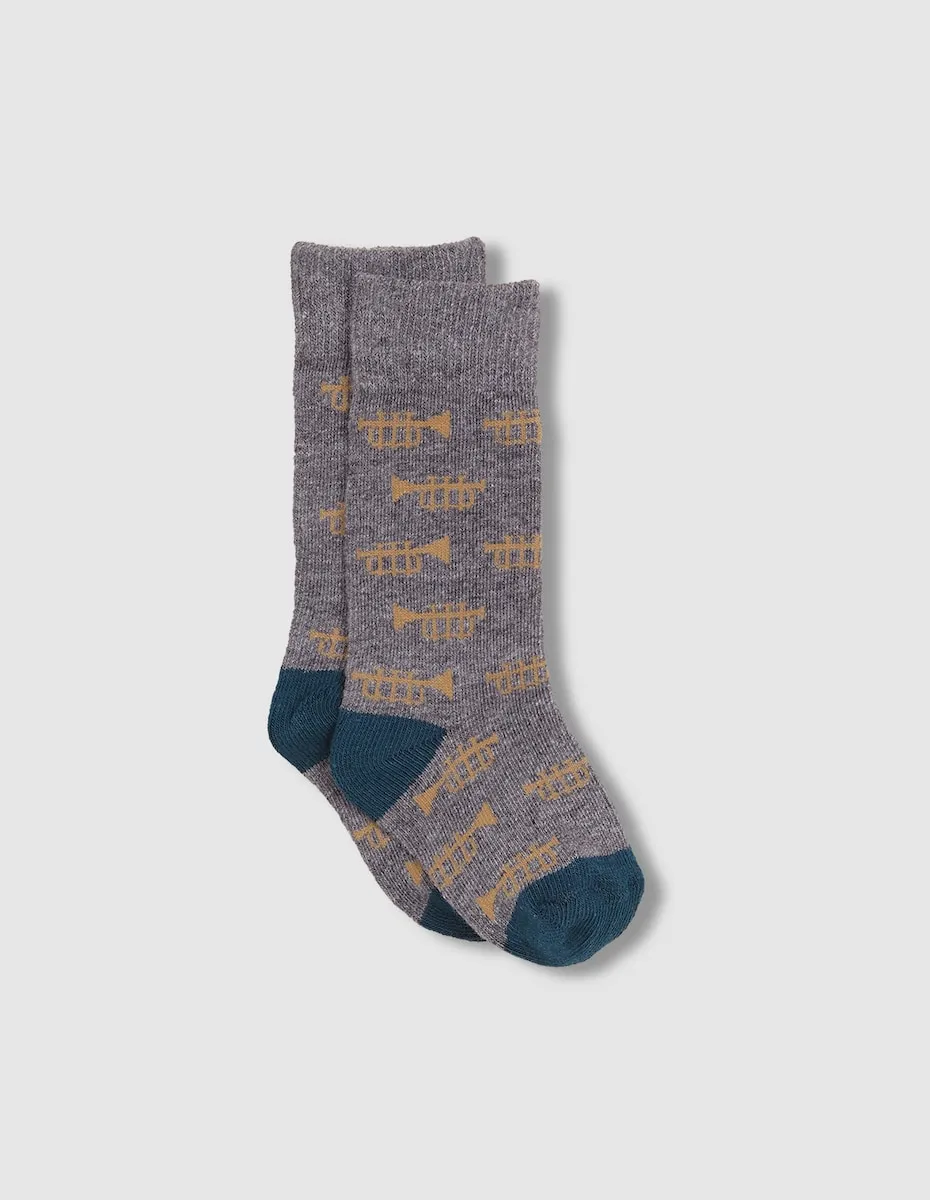 Детские носочки с принтом трубок Gocco, серый
Детские носочки с принтом трубок Gocco, серый