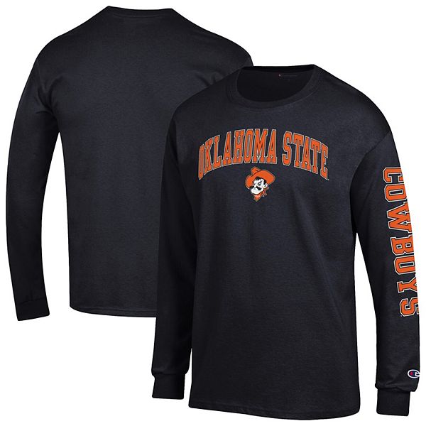 Мужская черная футболка с длинным рукавом oklahoma state cowboys arch over logo 2-hit Champion
Мужская черная футболка с длинным рукавом oklahoma state cowboys arch over logo 2-hit Champion