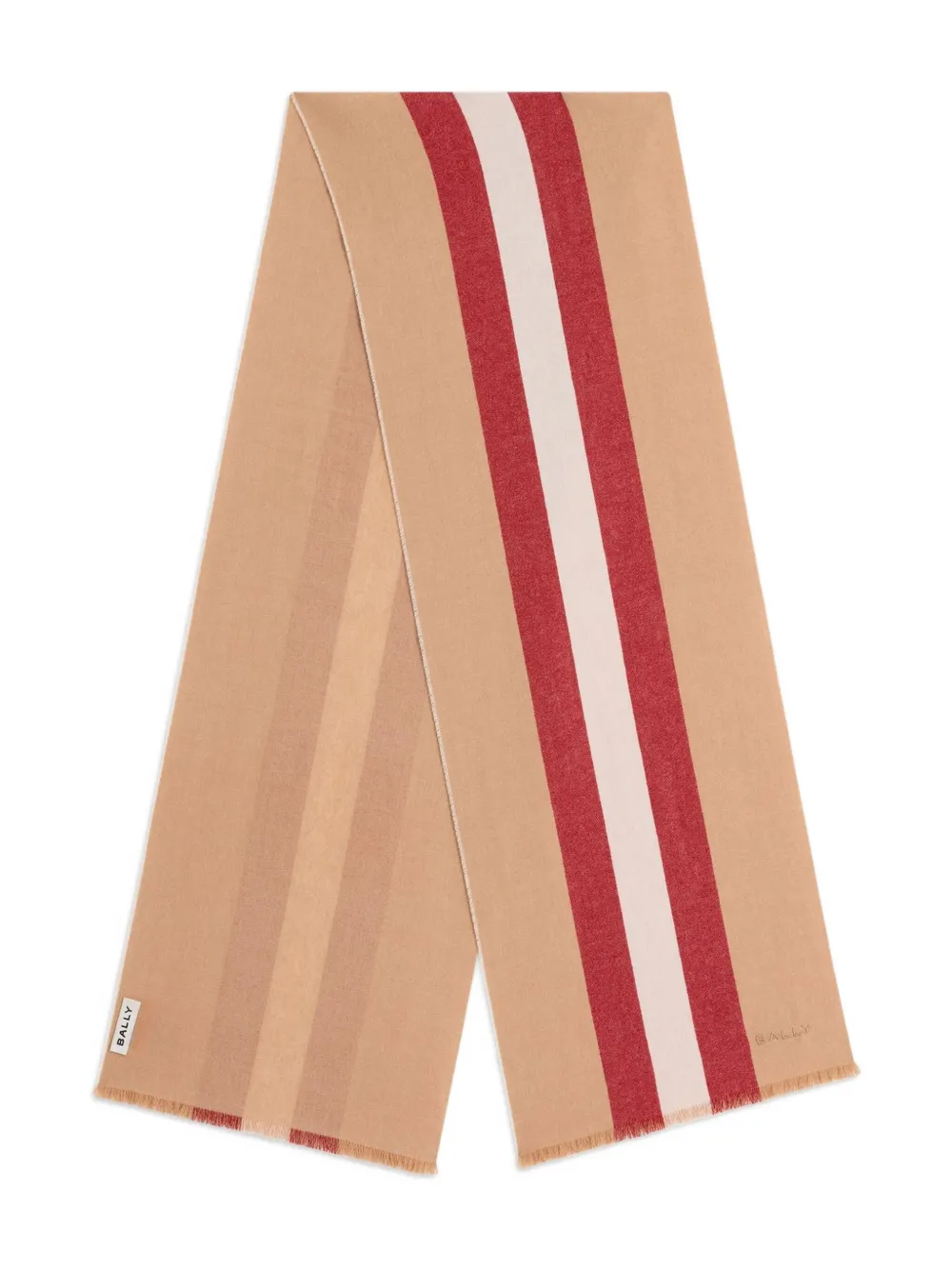 Шерстяной шарф с лентой Bally, нейтральный
Шерстяной шарф с лентой Bally, нейтральный